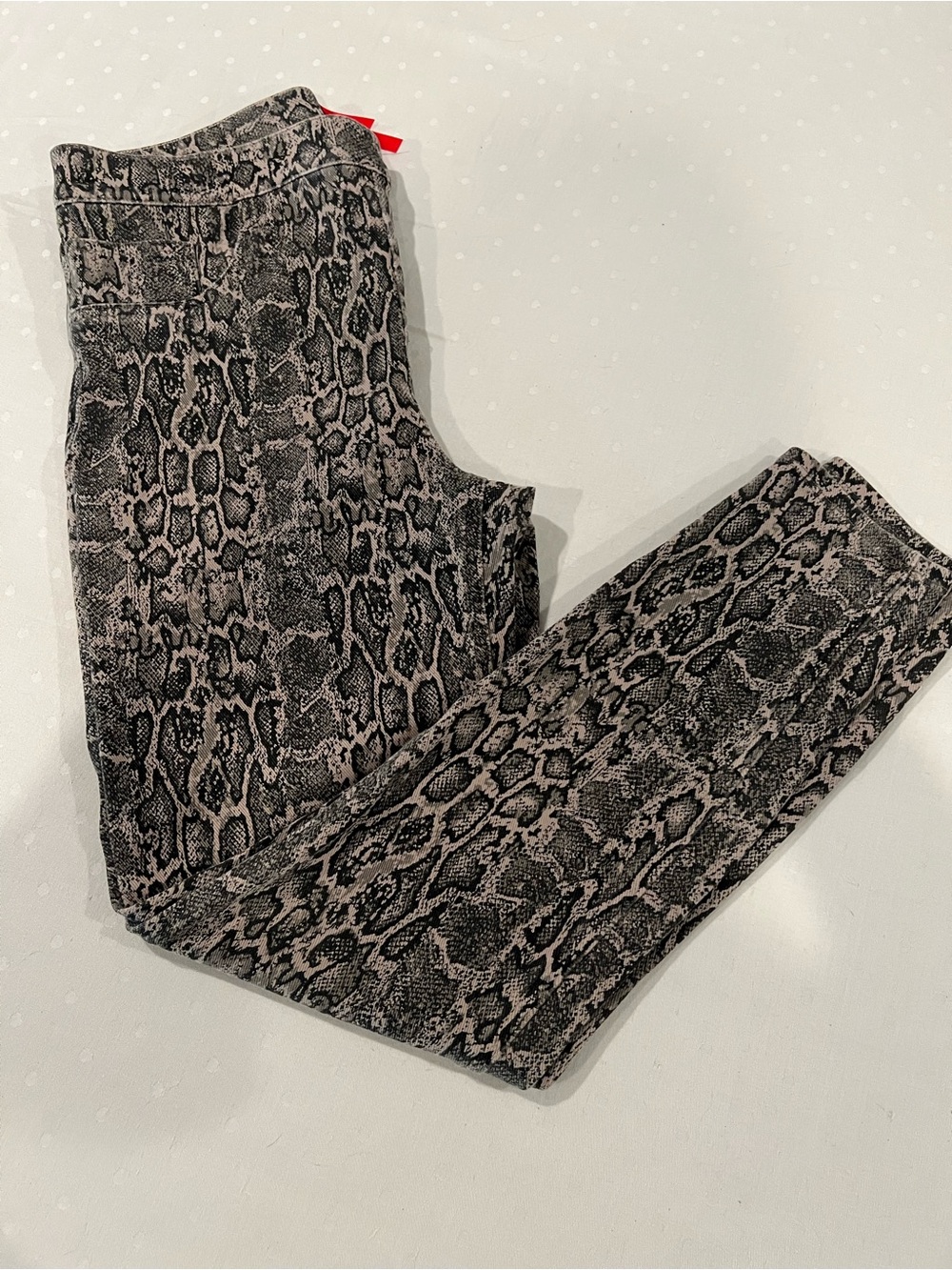 SPANX Snake-Print Skinny Pants - Black & Tan
